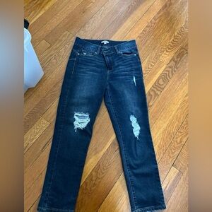 Juicy Couture Dark Blue Distressed Capri Jeans size 4